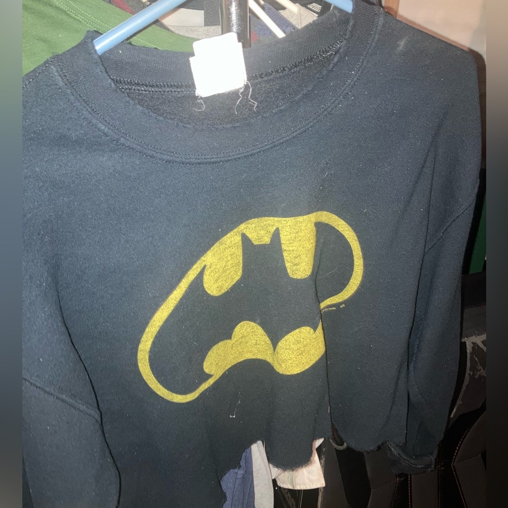 Junk Food Batman designer brand cropped sweater shirt ladies size medium
